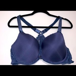 LIKE NEW Adore Me Bra 42D Leia Contour Plus Size Lace Racerback in Blue